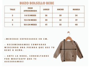 BUZO BEBE BOLSILLO COMBINADO FRIZA AZUL - Image 2