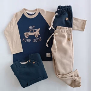 REMERA BEBE HEY SURF AZUL MARINO Y ARENA - Image 3